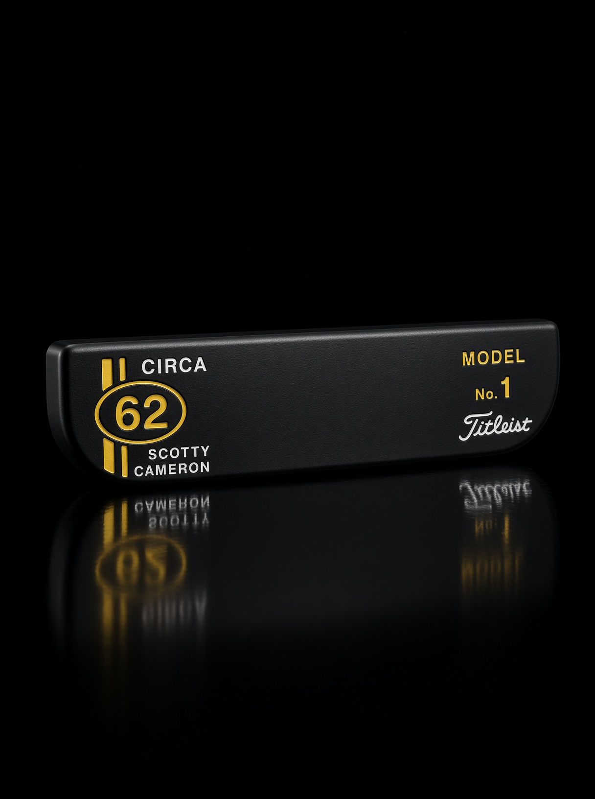 Black Scotty Cameron Circa 62 No. 1 with yellow lettering