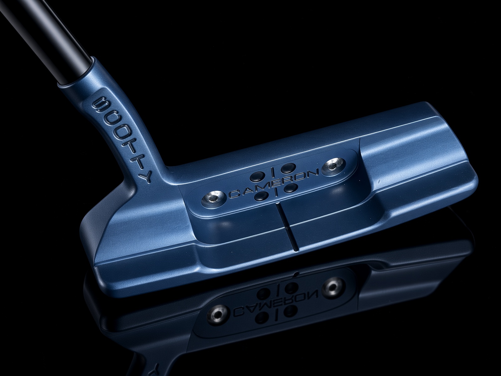Blue Scotty Cameron putter cavity and milled head
